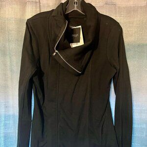 BNWT Next black cotton zip-up jacket, UK size 14/US size 10